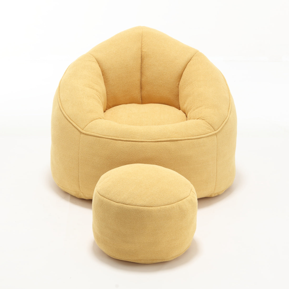 Yellow Bean Bag Sofa Chair with Footrest | OROA Kids