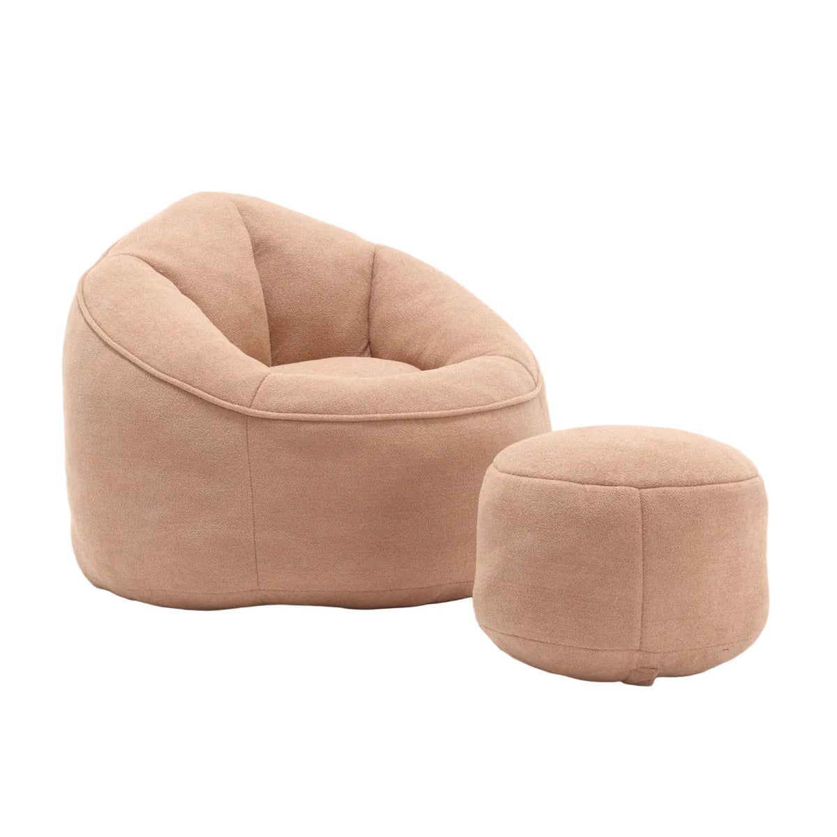 Modern European furniture - Tan Bean Bag Sofa Chair with Footrest - www.oroa.com
