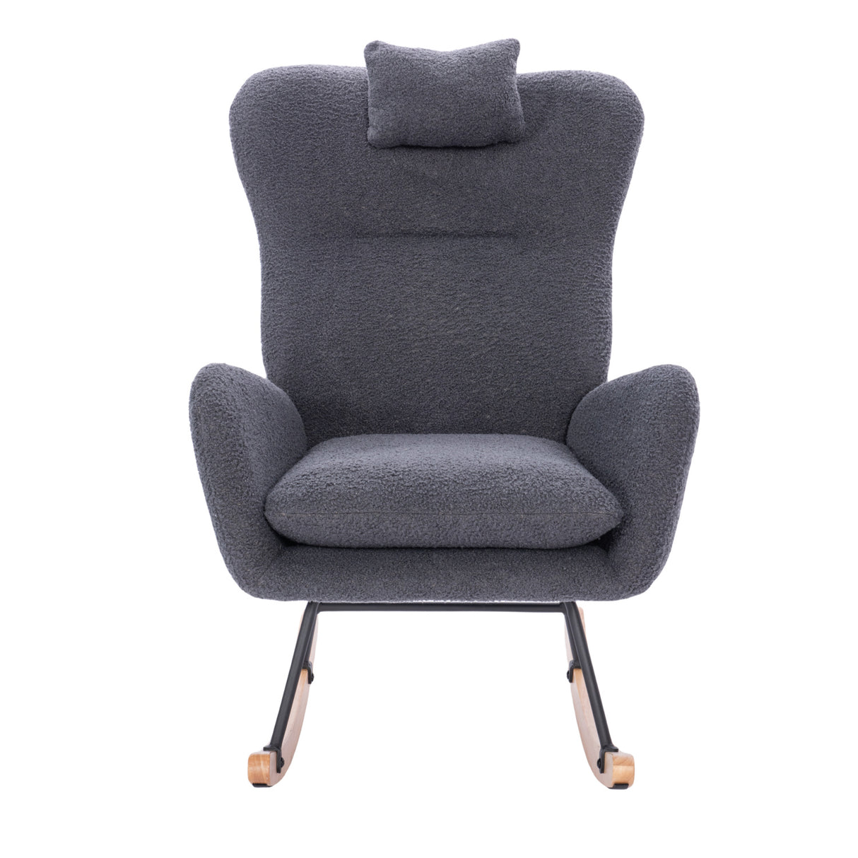 Dark Gray Upholstered Nursery Rocking Chair | OROA Kids