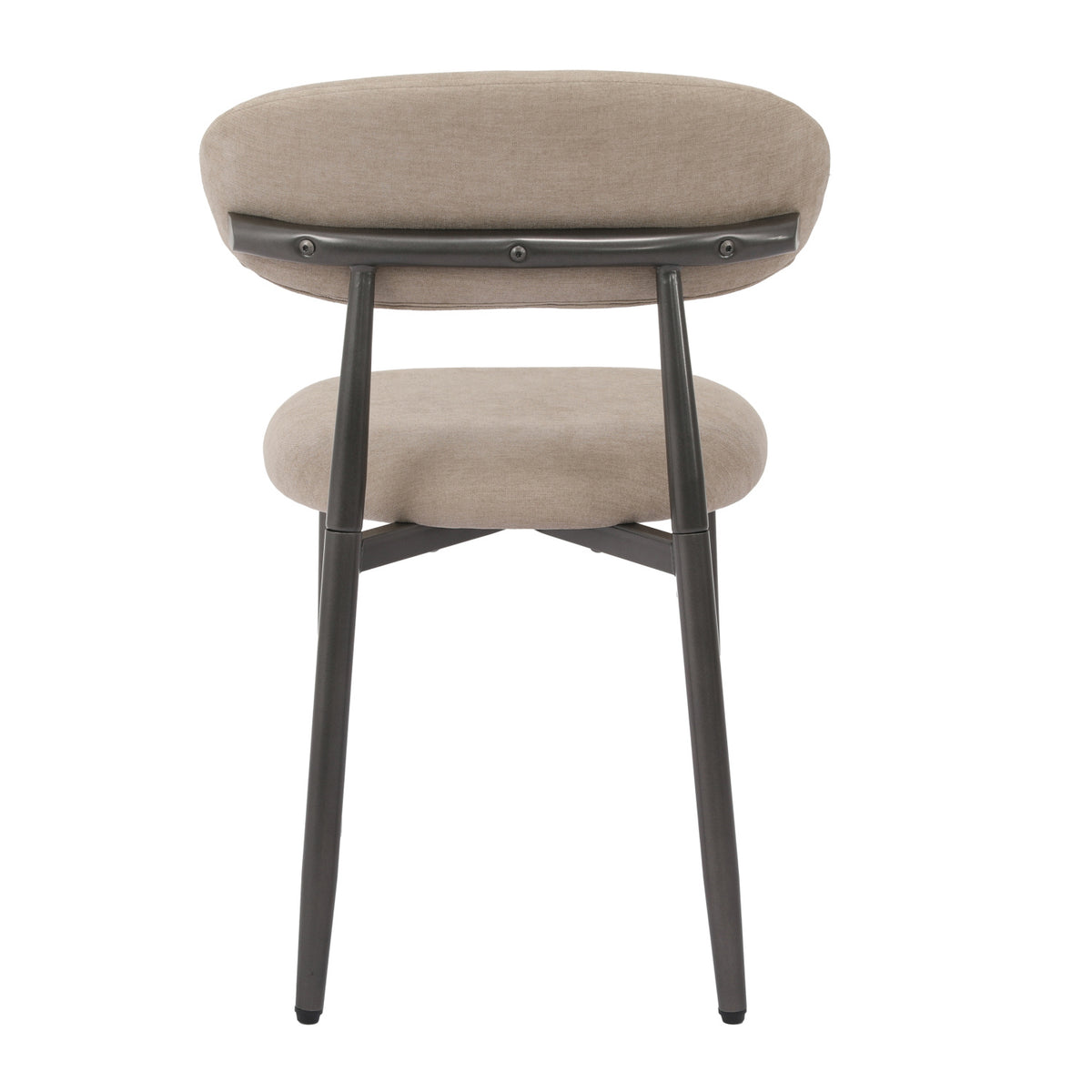Modern Camel Fabric Upholstered Metal Dining Chairs (2) by OROA