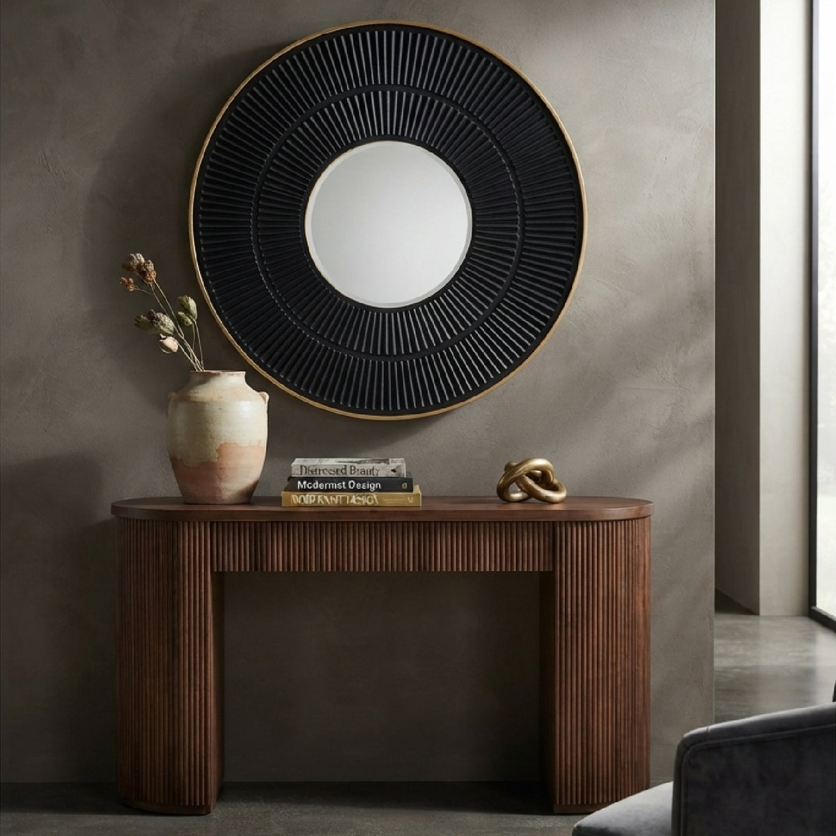 Round Carter Wooden Mirror | OROA