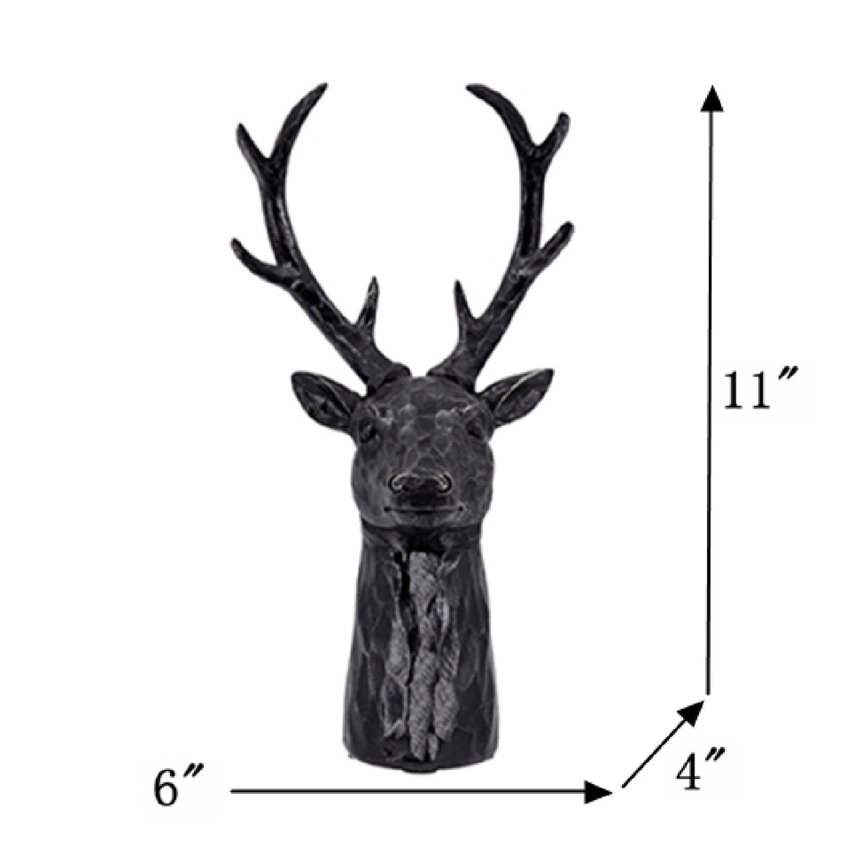 Black Darby Deer Head Statue | OROA