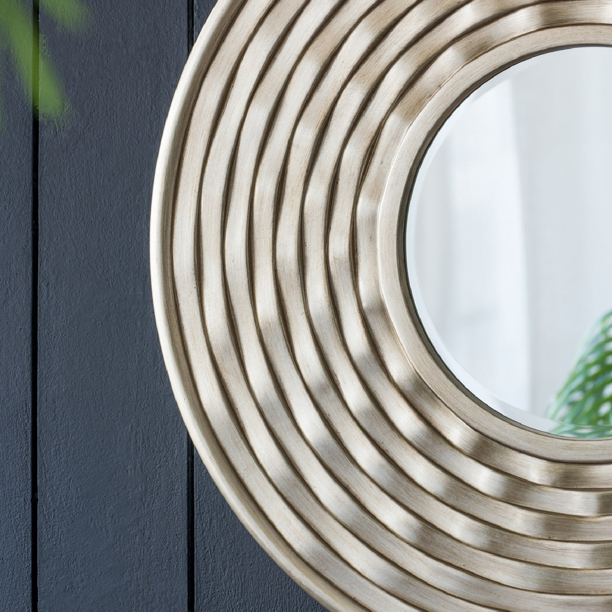 Modern European furniture - Silver Round Wall Mounted Mirror - www.oroa.com