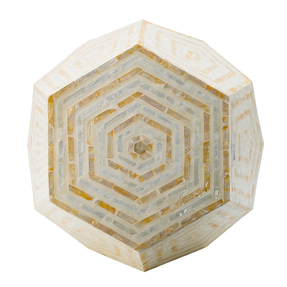 Modern European furniture - Hexagonal Capes Capiz Accent Stool - www.oroa.com