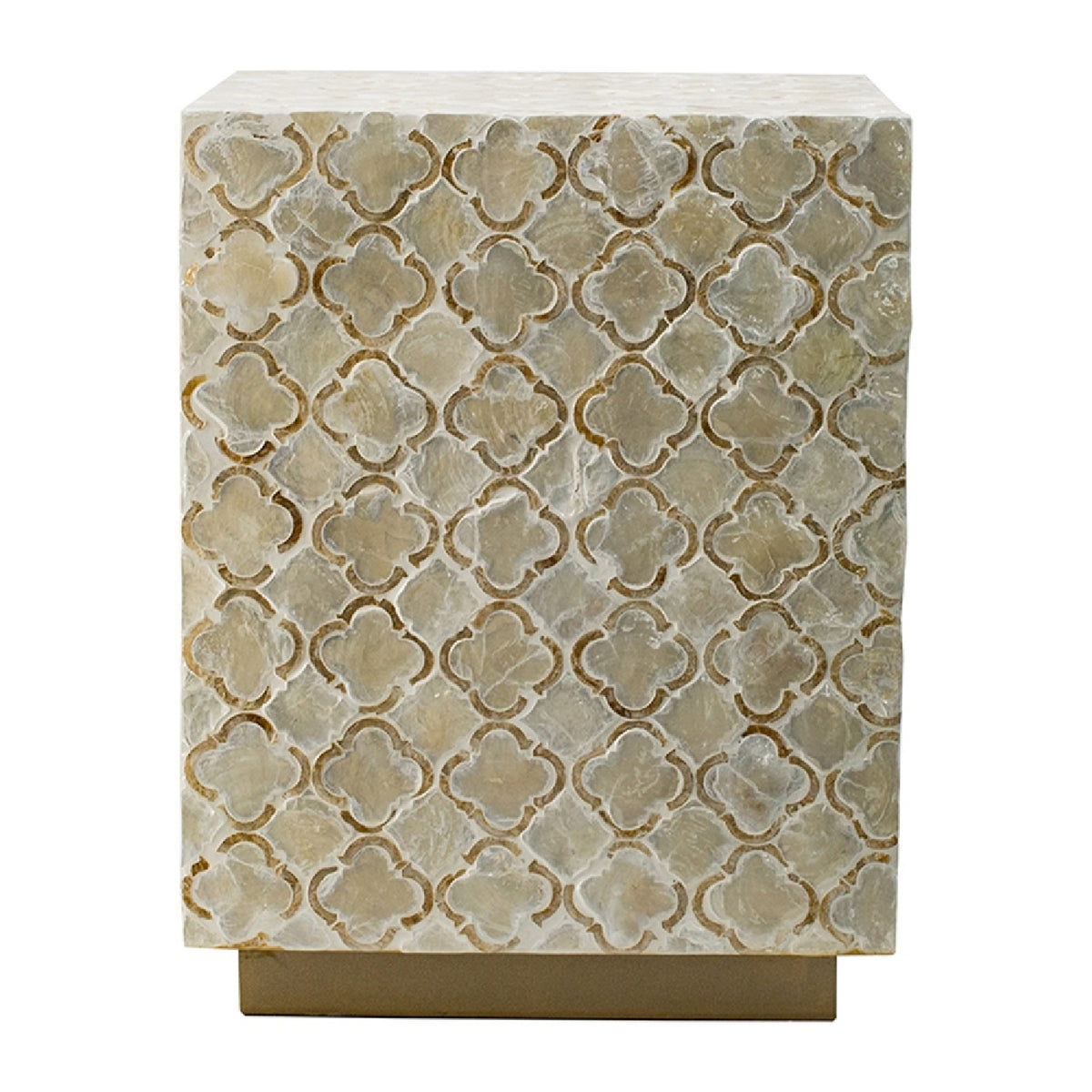 Square Capiz Accent Stool | OROA