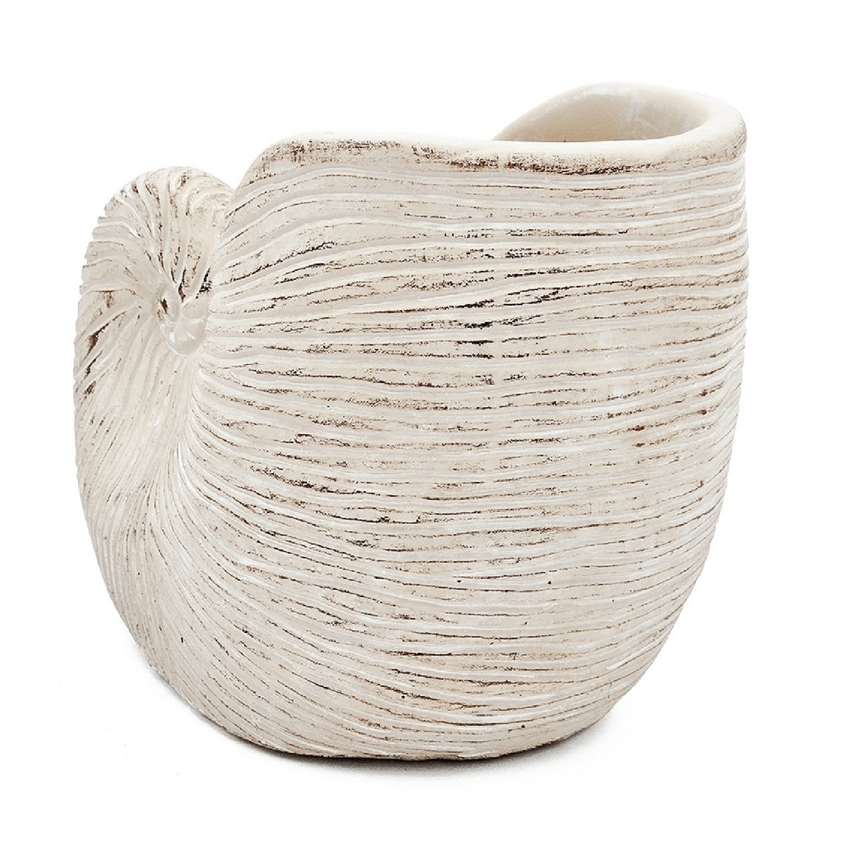 Modern European furniture - Textured Beige Nautilus Shell Sand Cement Planter - www.oroa.com