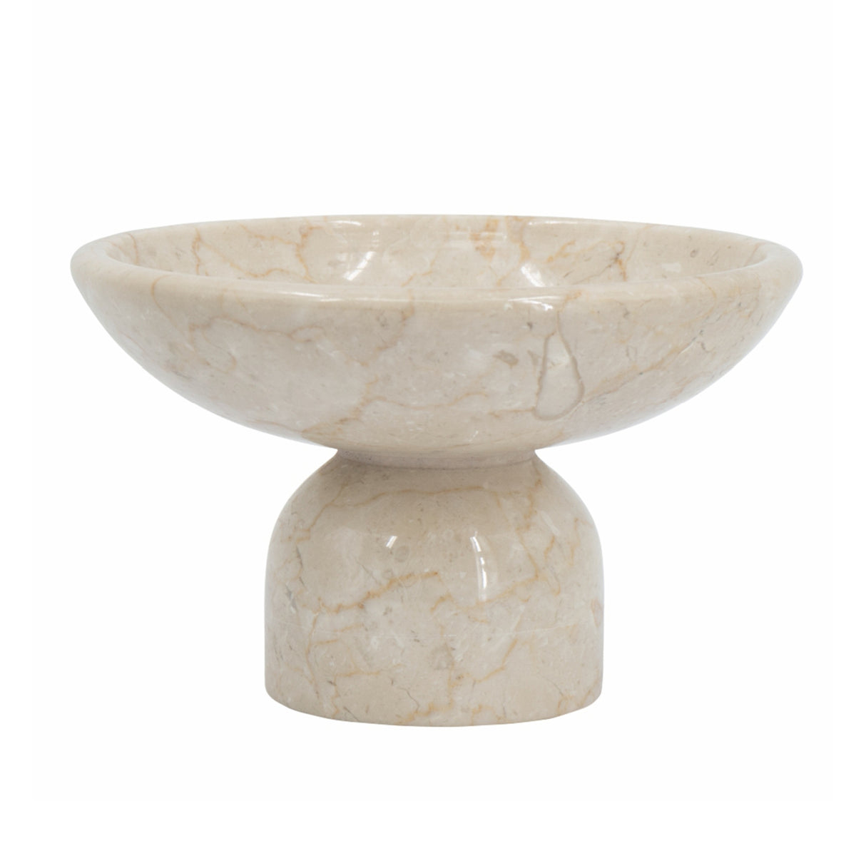 Modern European furniture - Cream Marble Pedestal Bowl - www.oroa.com