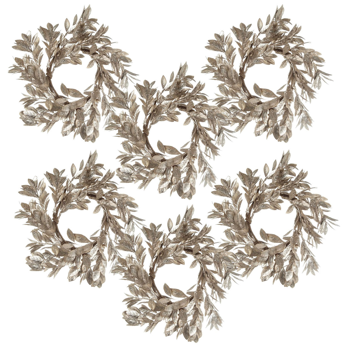 Modern European furniture - Champagne Gold Boxwood Christmas Candle Rings (6) - www.oroa.com