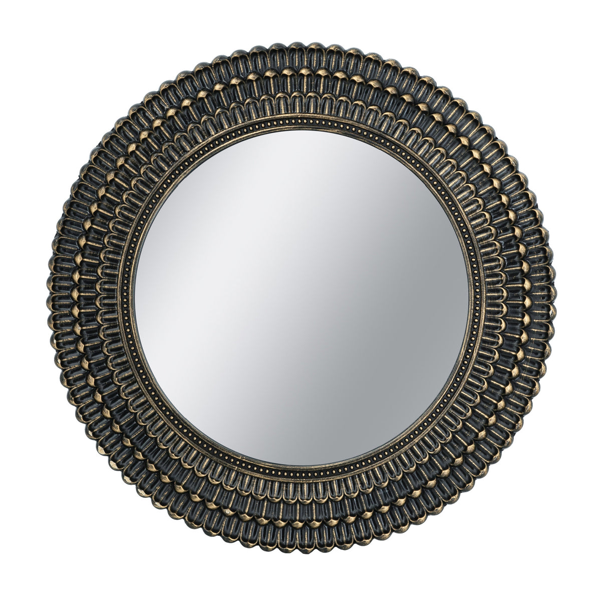 Round Woven Texture Wall Mirror - OROA - view 1