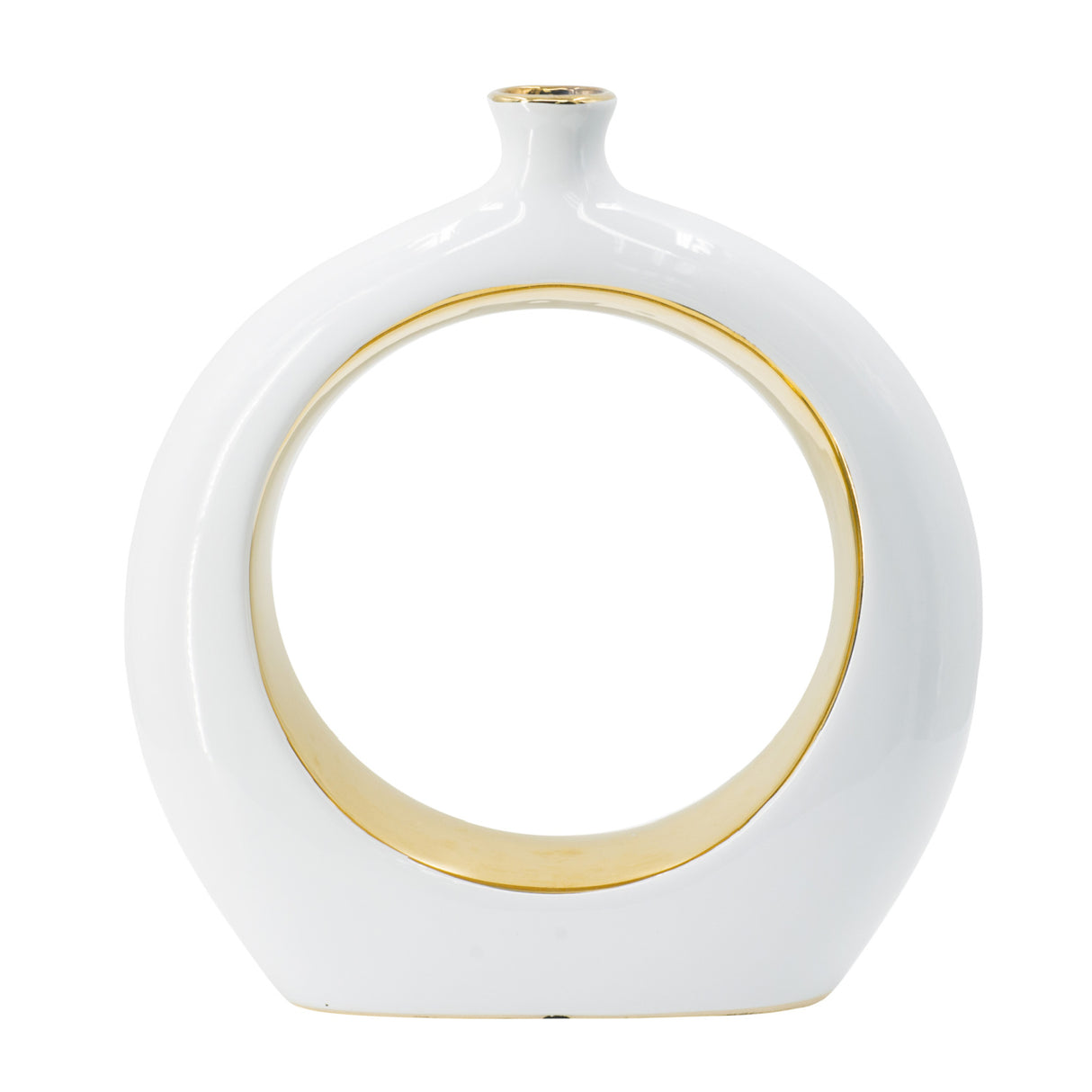 White Gold Round Vase | OROA