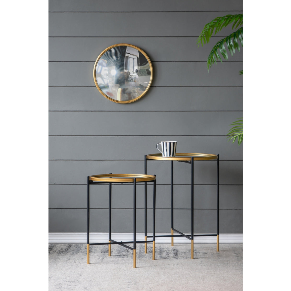 Glass Top Round Side Table (Set of 2) | OROA