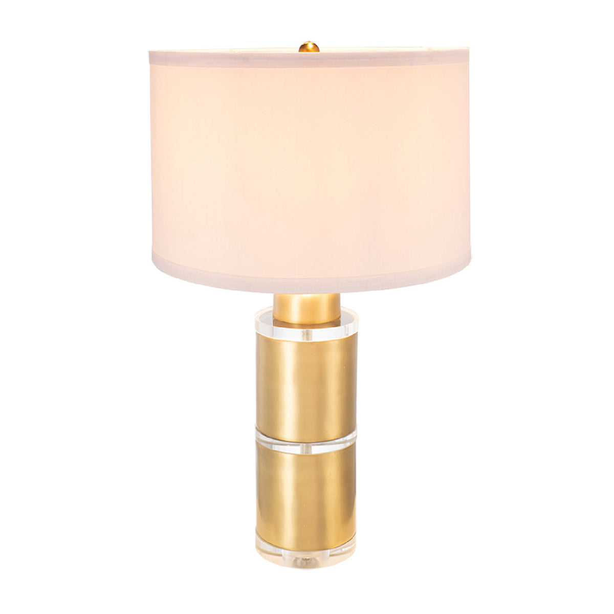 Gold and White Cylinder Table Lamp | OROA