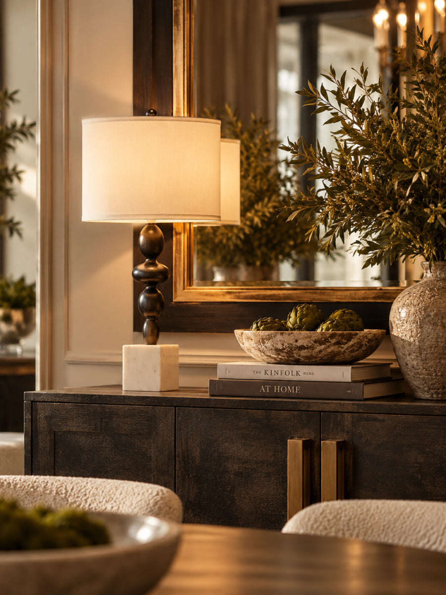 Black Tiered Body Table Lamp | OROA