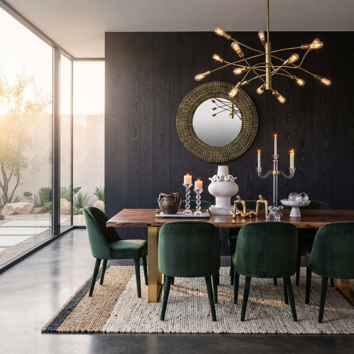Round Gold And Black Mirror | OROA