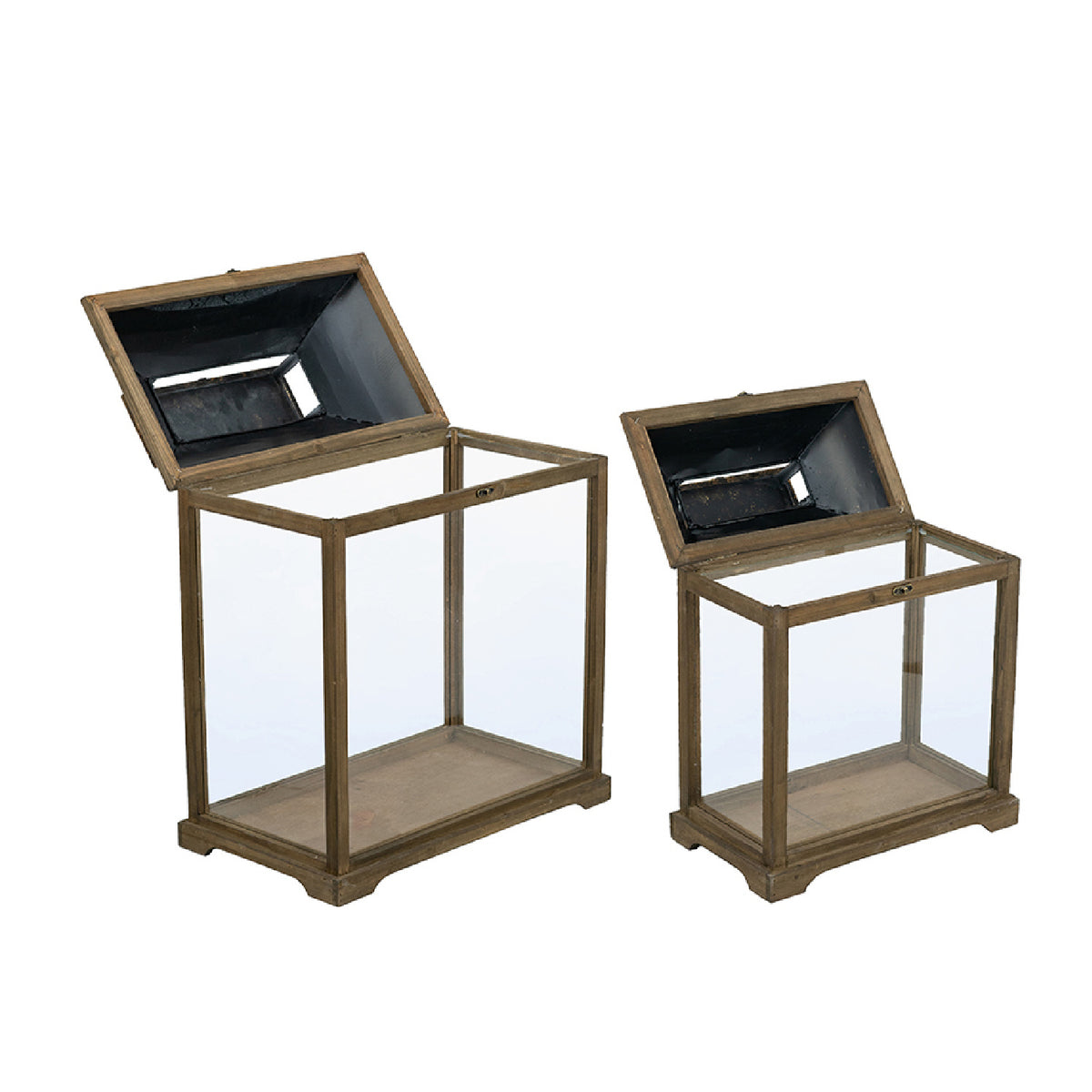 Modern European furniture - Rustic Antique Glass Lantern (Set of 2) - www.oroa.com