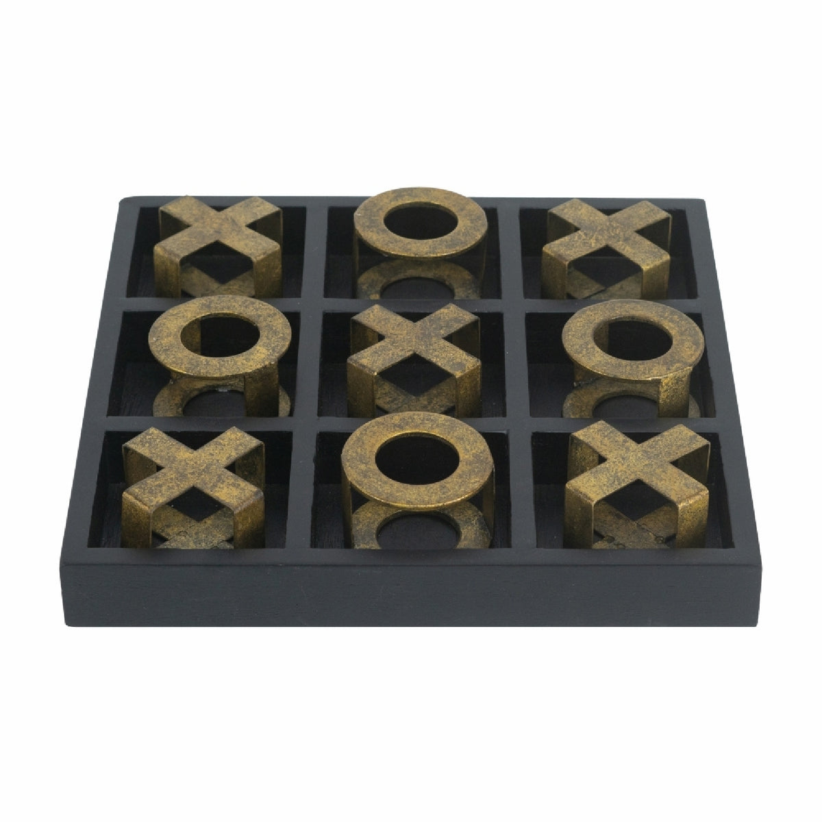 Black Wooden Tic-Tac-Toe Game Set | OROA