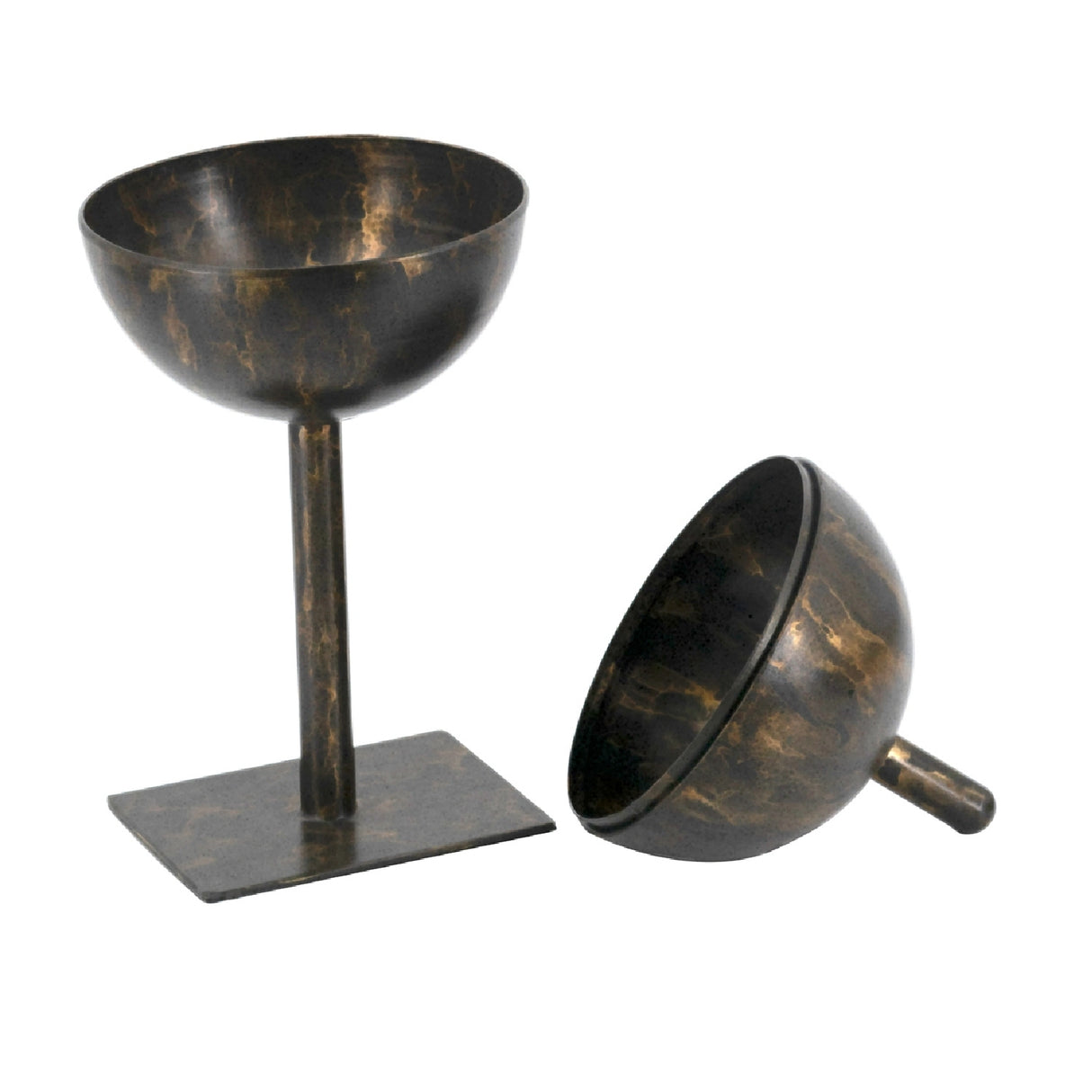 Black and Gold Iron Orb Sculpture Tray | OROA