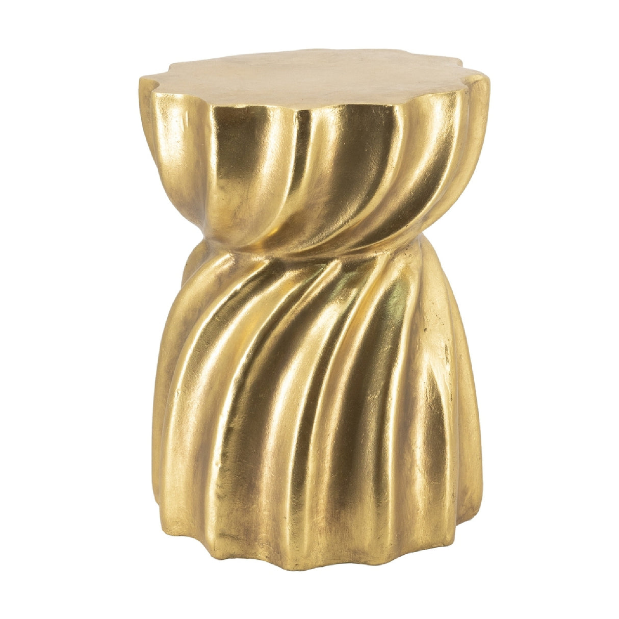 Gold Sculptural Swirl Side Table | OROA