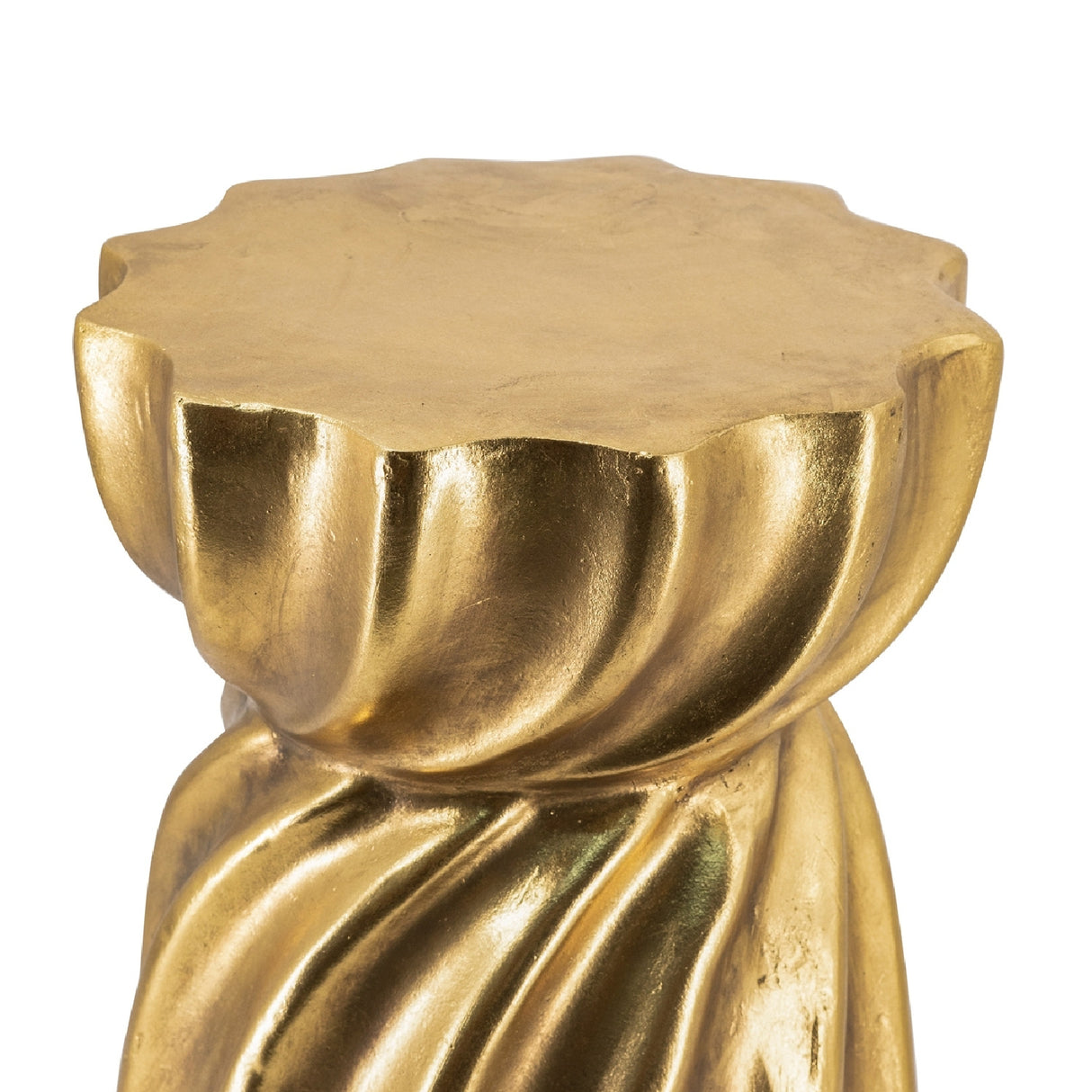 Gold Sculptural Swirl Side Table | OROA