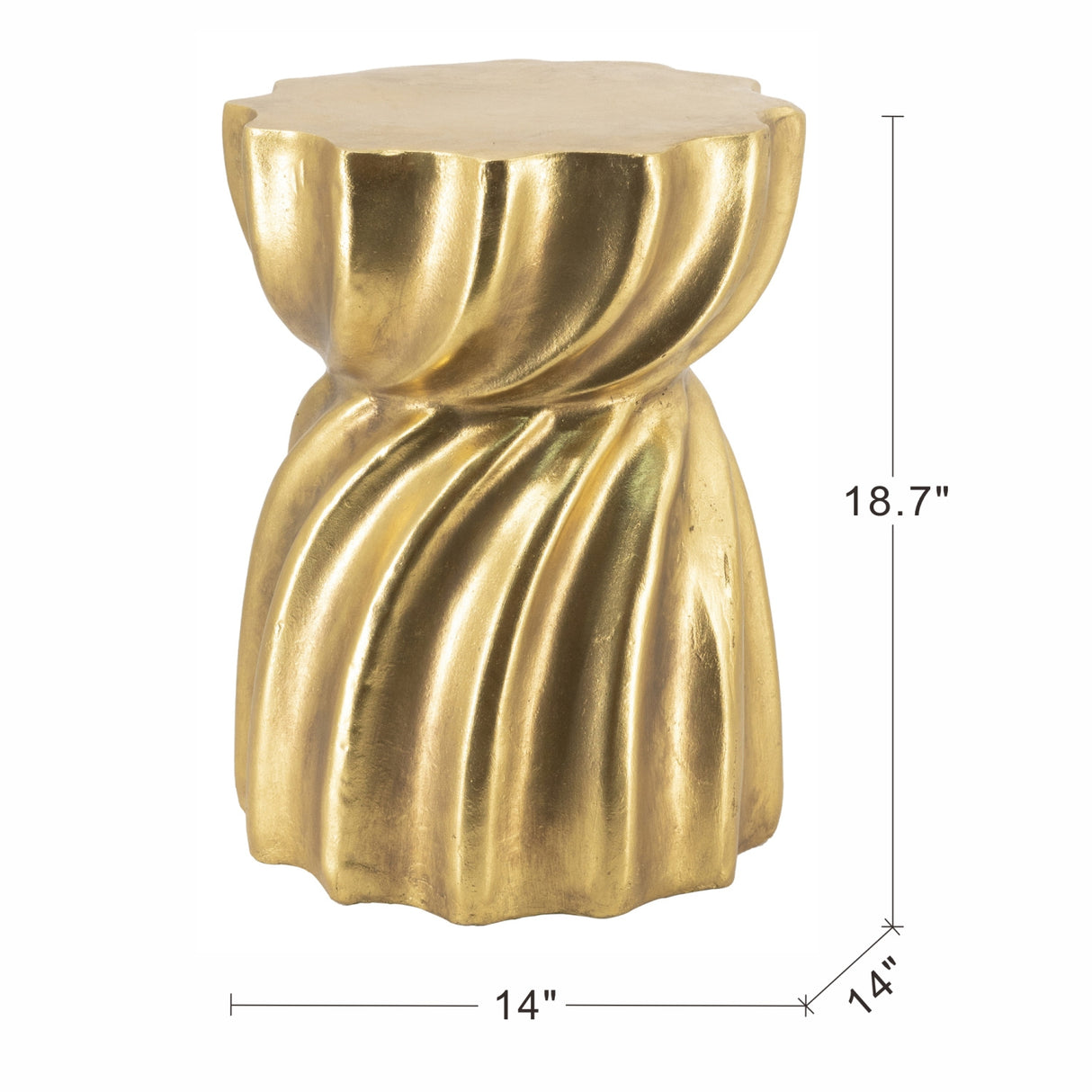 Gold Sculptural Swirl Side Table | OROA