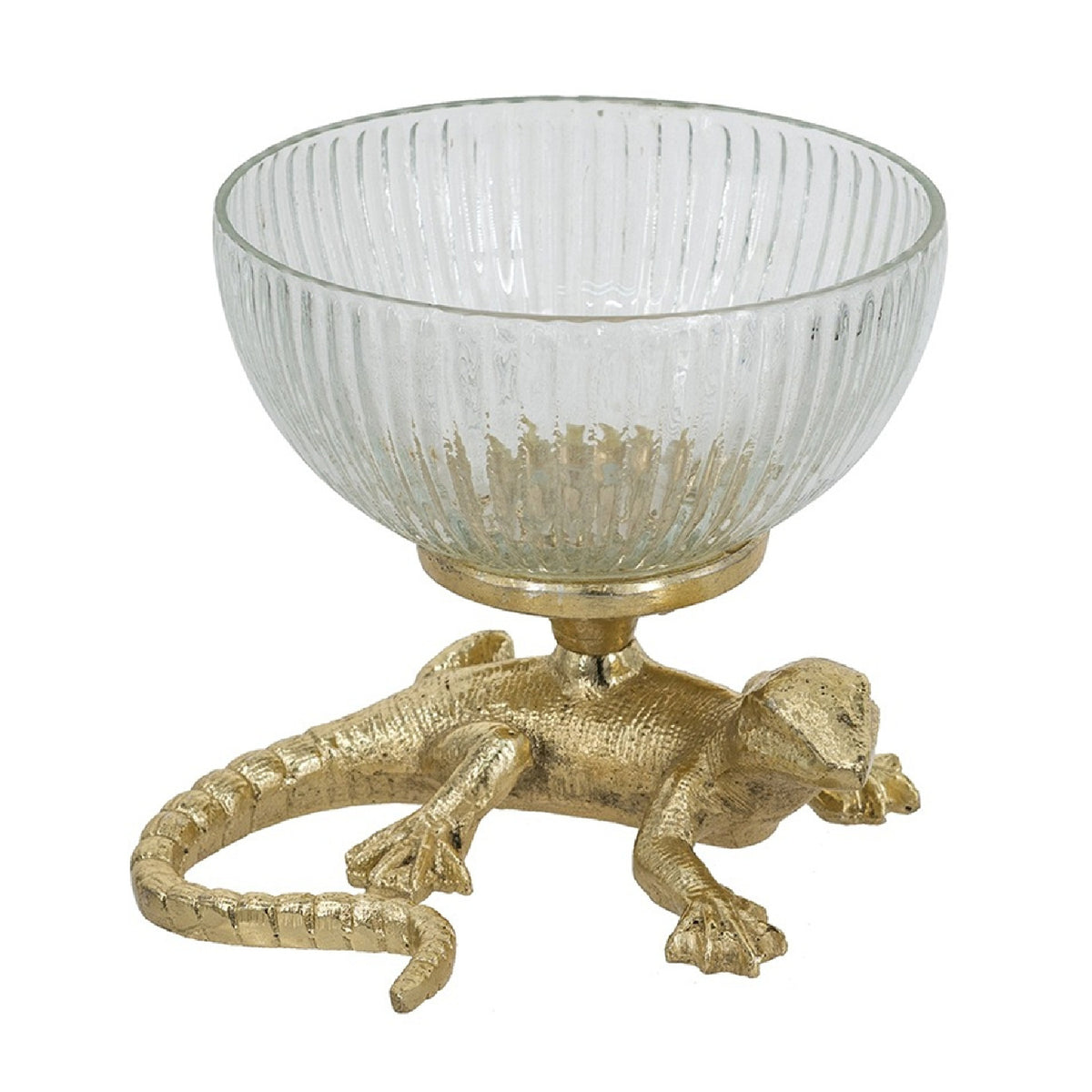 Modern European furniture - Ribbed Glass Decorative Bowl - www.oroa.com