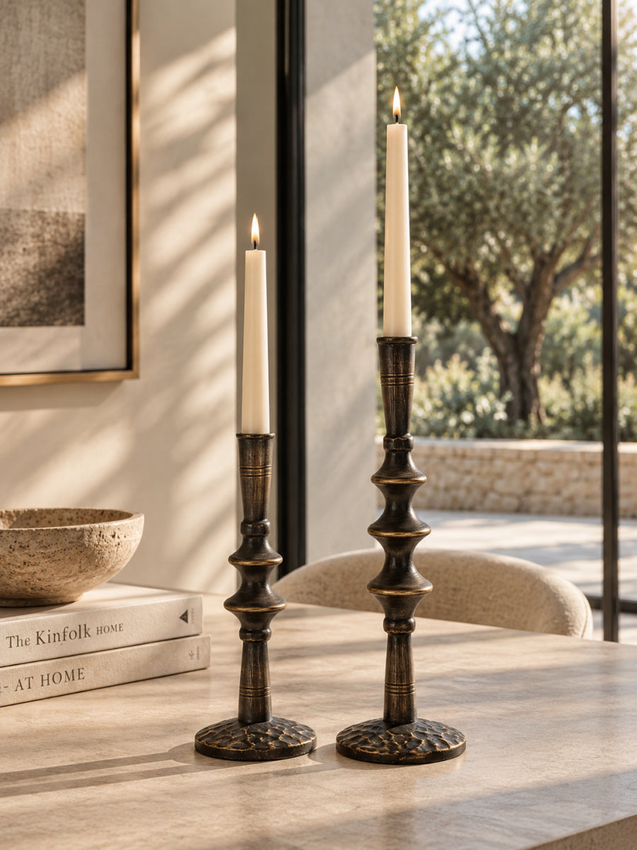 Black Iron Candle Holders (2) | OROA