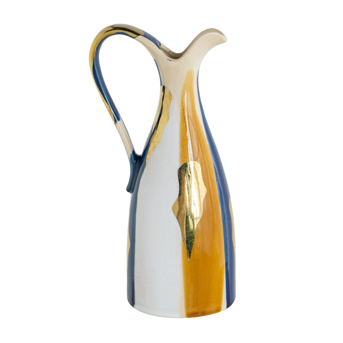 Multicolored Ceramic Pitcher Vase | OROA