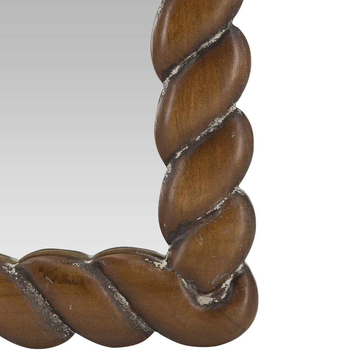 Arched Brown Pine Wood Frame Wall Mirror | OROA