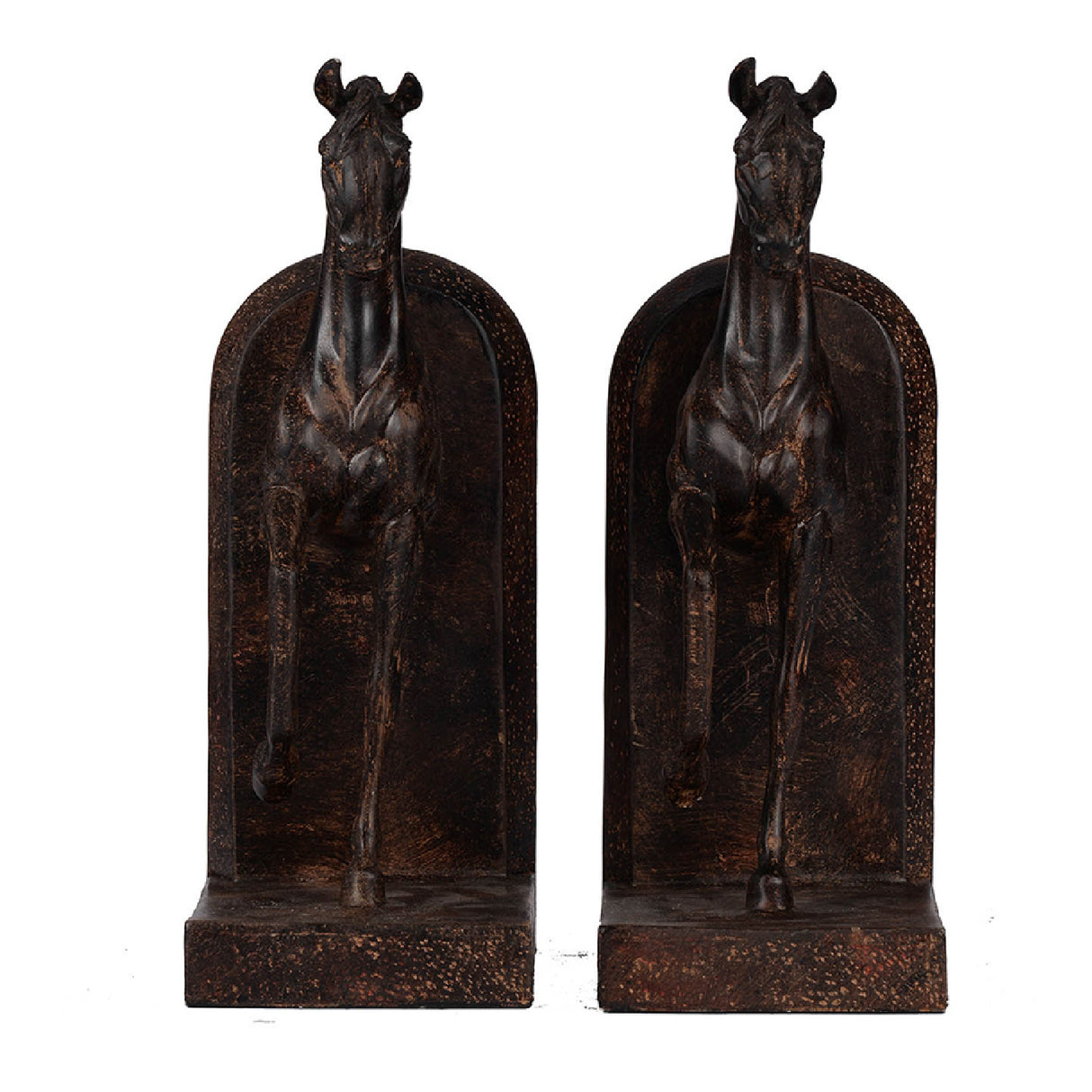 Brown Trotting Horse Bookends | OROA