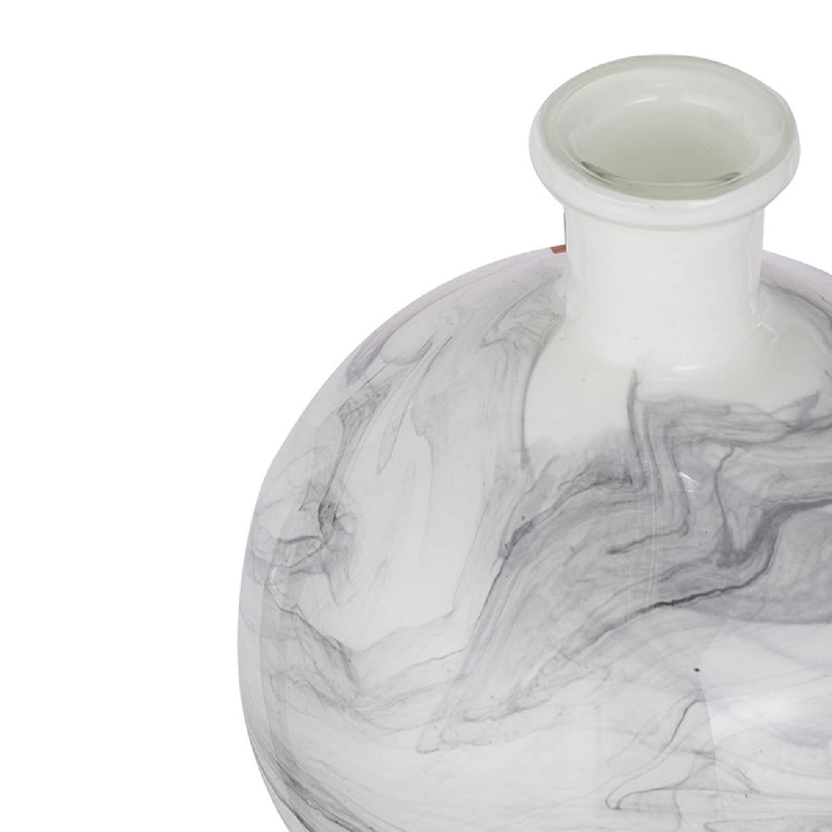 Svirla Round Vase-Black-and-White Swirl | OROA
