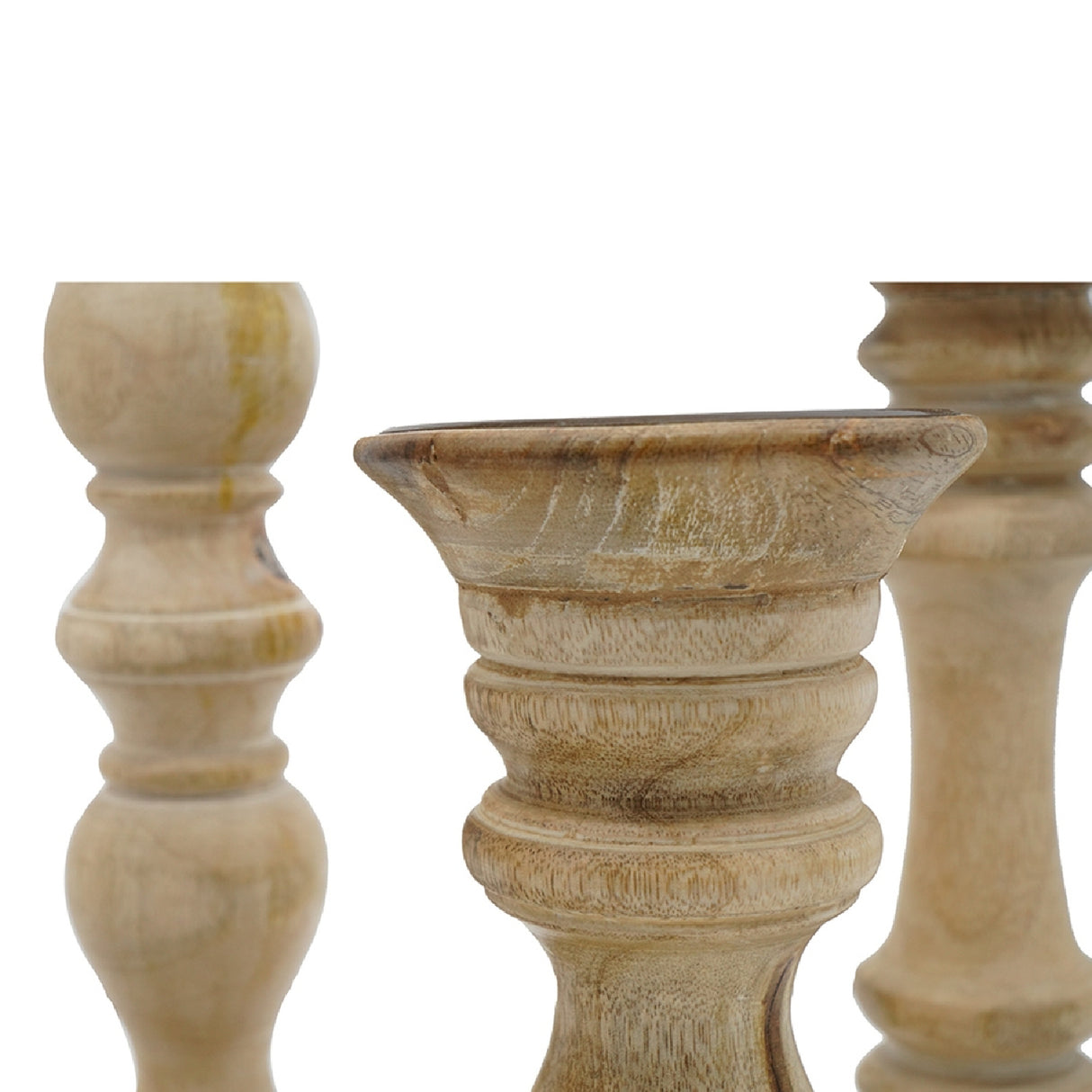 Wooden Brown Candle Holders (5) | OROA