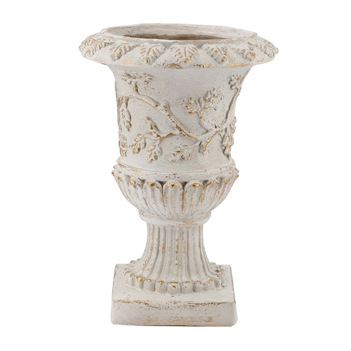Distressed White Finish Planter | OROA