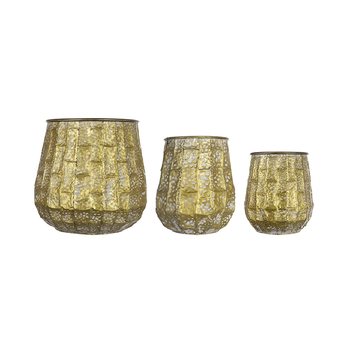 Modern European furniture - Metal Planter Distressed Set (3) - www.oroa.com