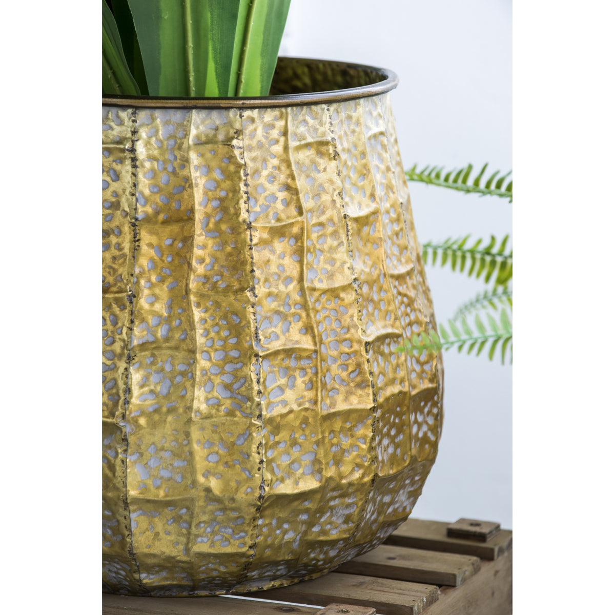 Modern European furniture - Metal Planter Distressed Set (3) - www.oroa.com