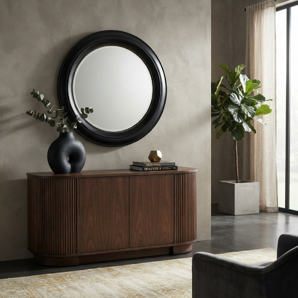 Black Round Mirror | OROA