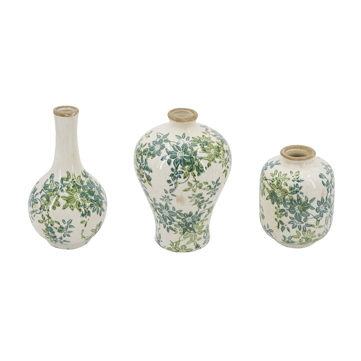 Floral Ceramic Vase (Set of 3) | OROA