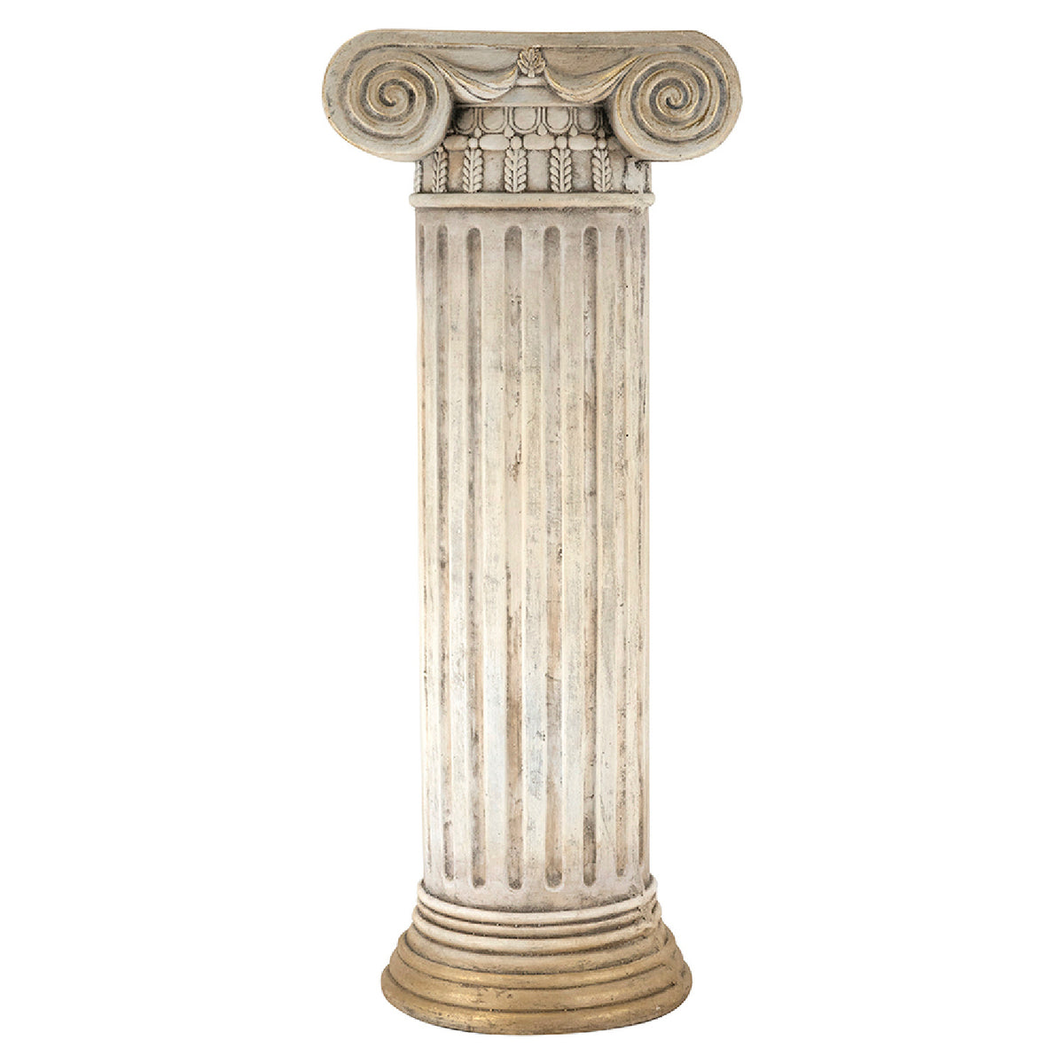 Antique White Ribbed Magnesium Pedestal | OROA