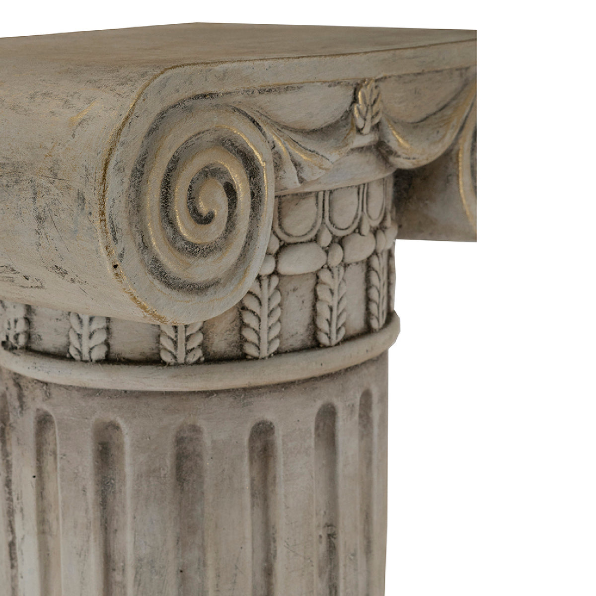 Antique White Ribbed Magnesium Pedestal | OROA