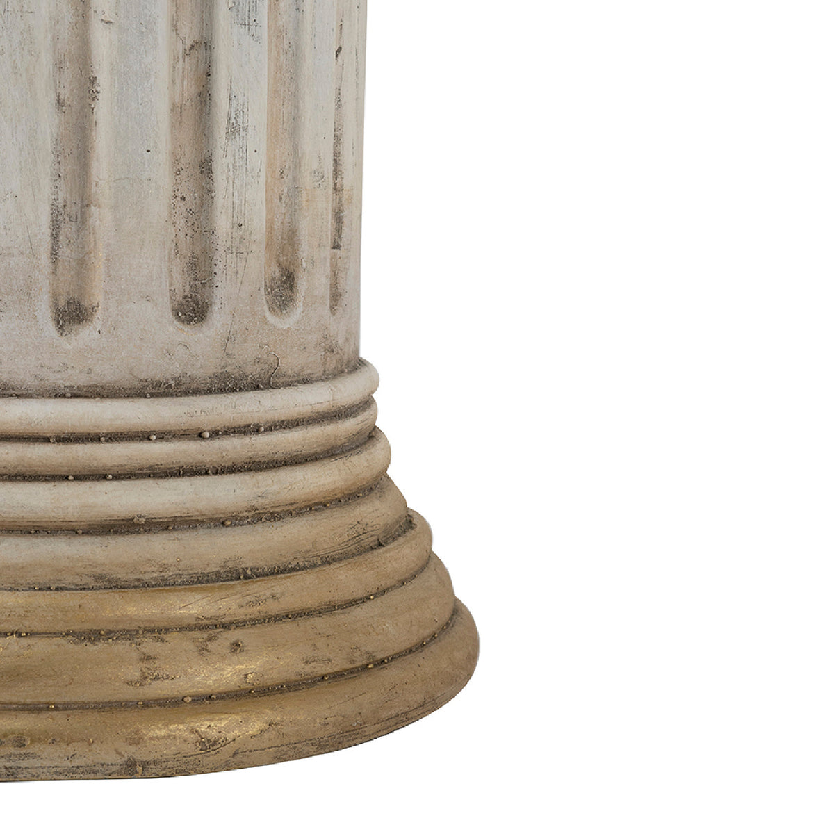 Antique White Ribbed Magnesium Pedestal | OROA