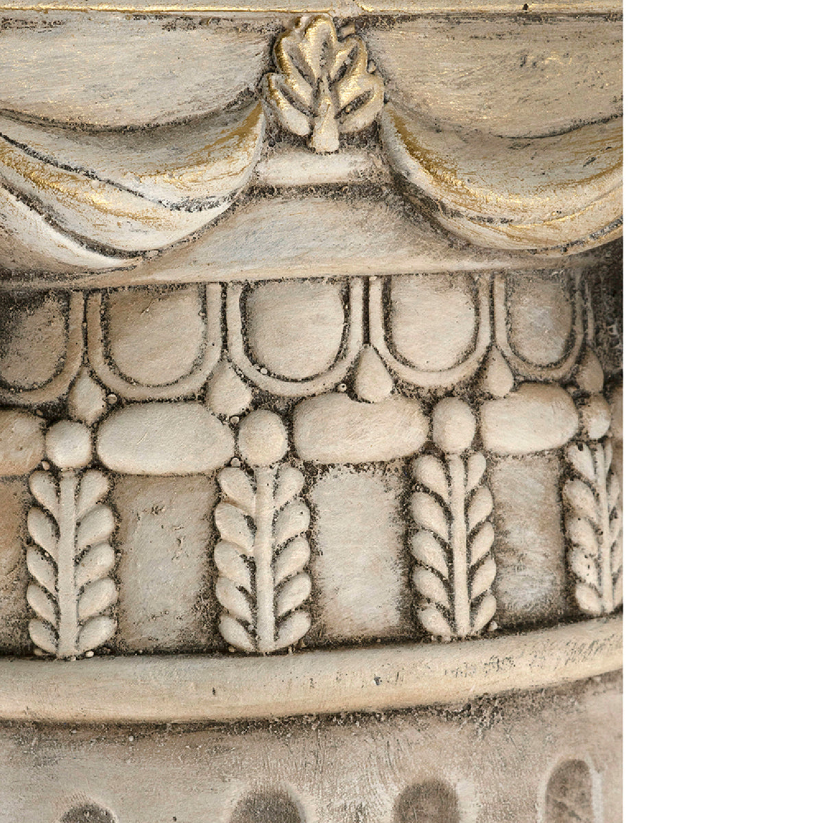 Antique White Ribbed Magnesium Pedestal | OROA