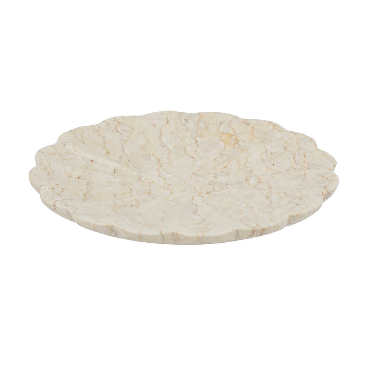 Scalloped Natural Marble Decorative Tray | OROA