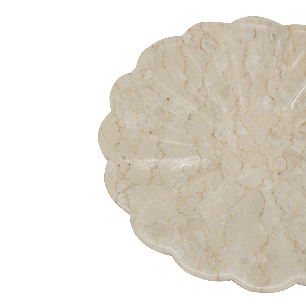 Scalloped Natural Marble Decorative Tray | OROA