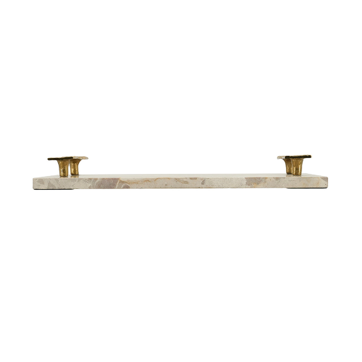 Modern European furniture - Beige Marble Tray with Gold Handles - www.oroa.com