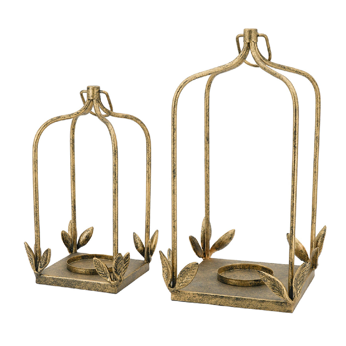 Golden Arched Iron Lantern Set (2) | OROA