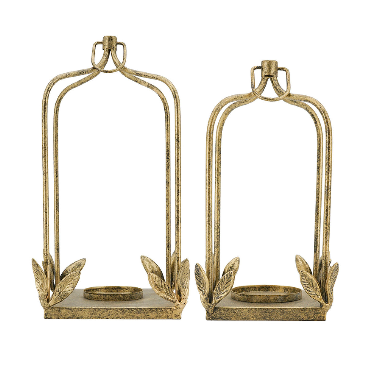 Golden Arched Iron Lantern Set (2) | OROA