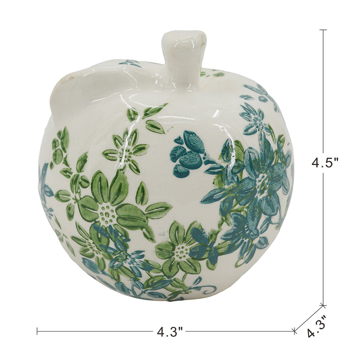 Floral Ceramic Pear and Apple Decor Set (2) | OROA