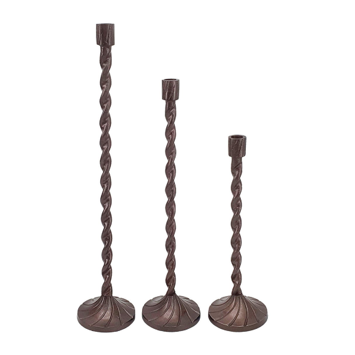 Handcrafted Aluminum Taper Candle Holders (3) | OROA