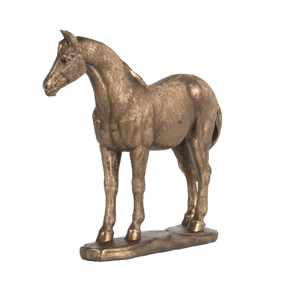 Antique Gold Standing Horse Sculpture | OROA
