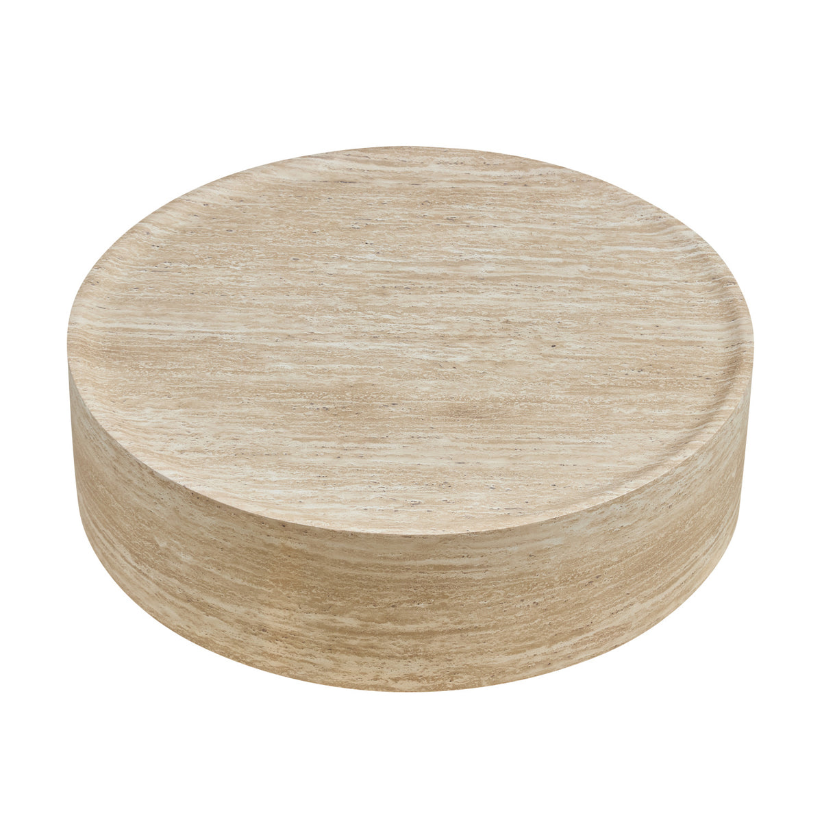 Round Yellow Travertine Coffee Table by OROA