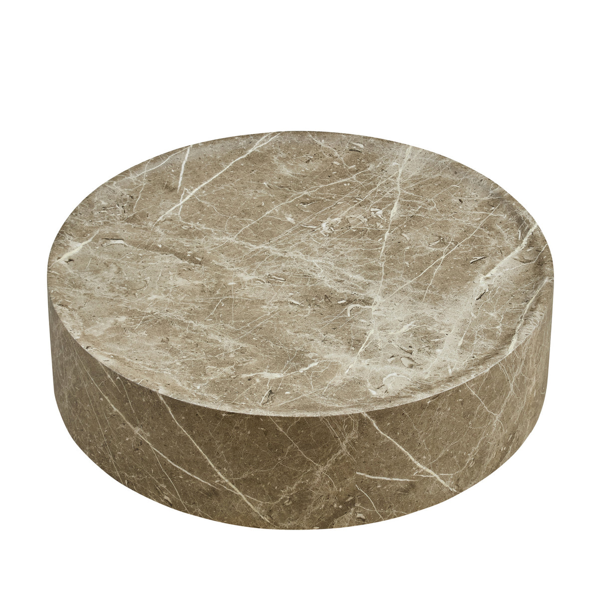 Travertine-Look Round Coffee Table by OROA